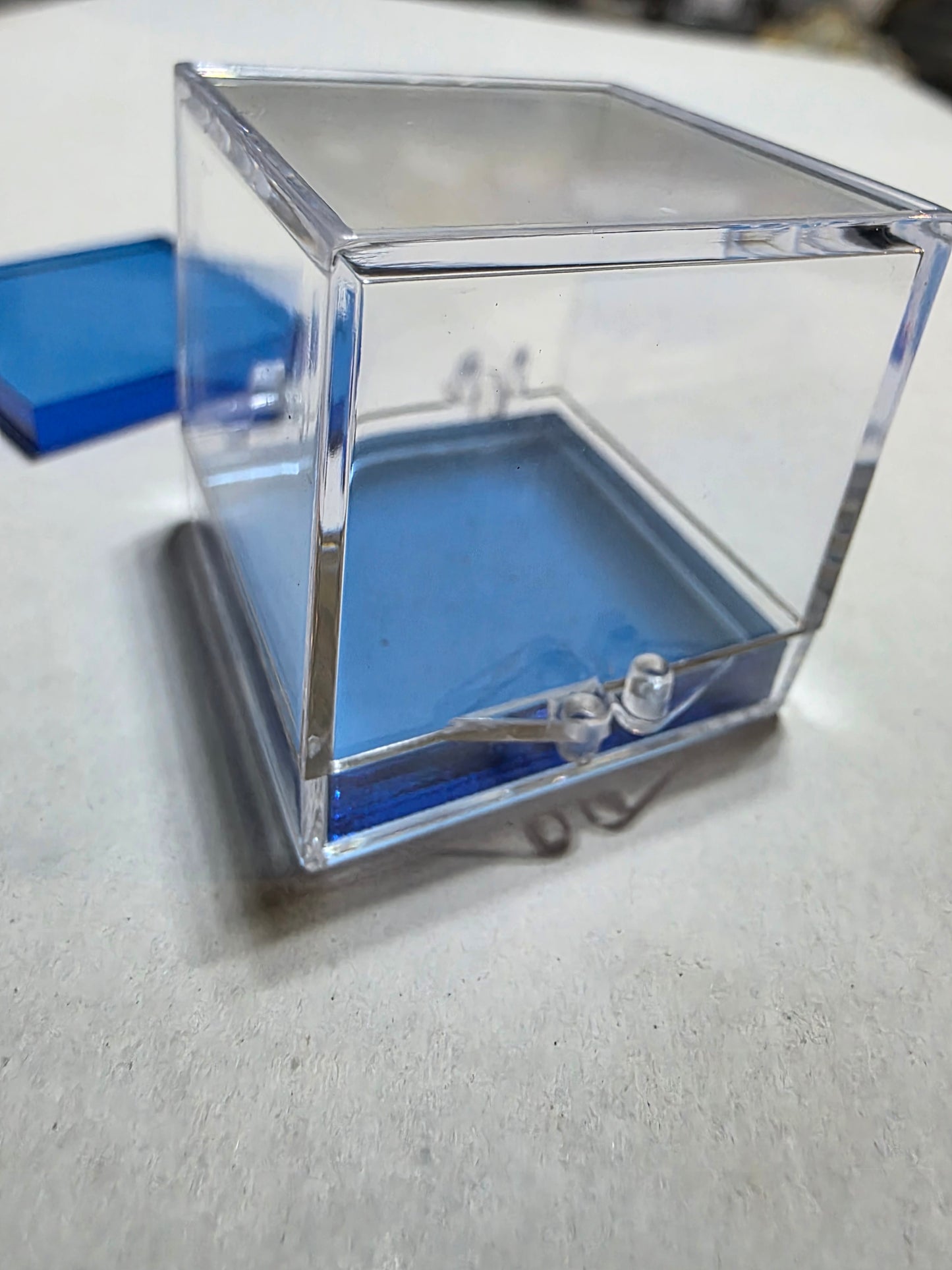 Square Acrylic Stands 1.2" 1/4" thick (Perky Box Size) Blue Glass