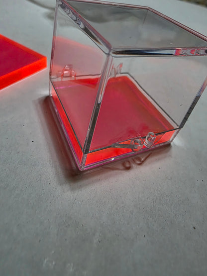 Square Acrylic Stands 1.2" 1/4" thick (Perky Box Size) Neon Orange